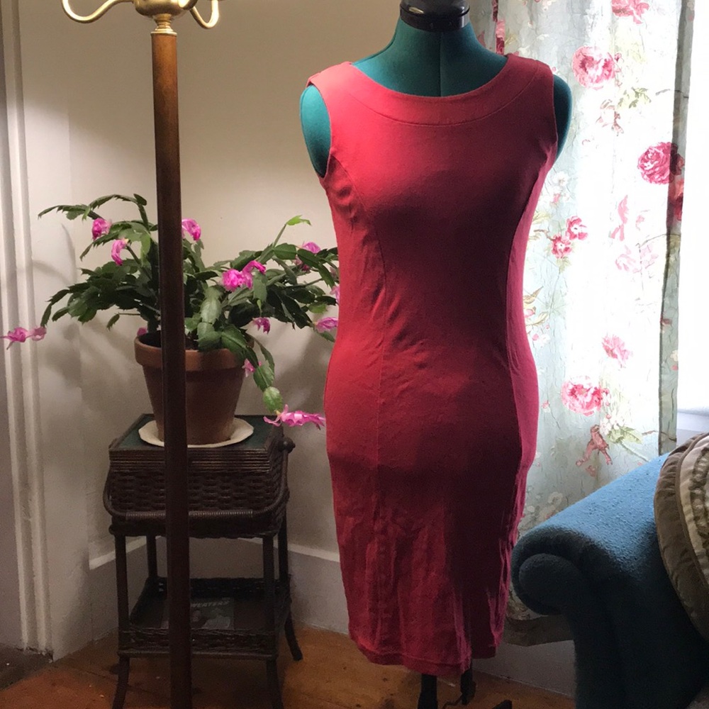 Long red dress